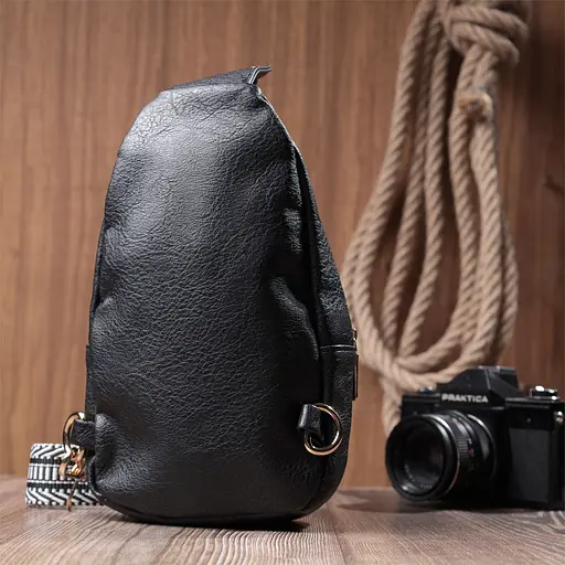 Женская сумка через плечо Vintage из экокожи с акцентом на текстильную лямку 15х25х5 см sum0026956 - фото 10