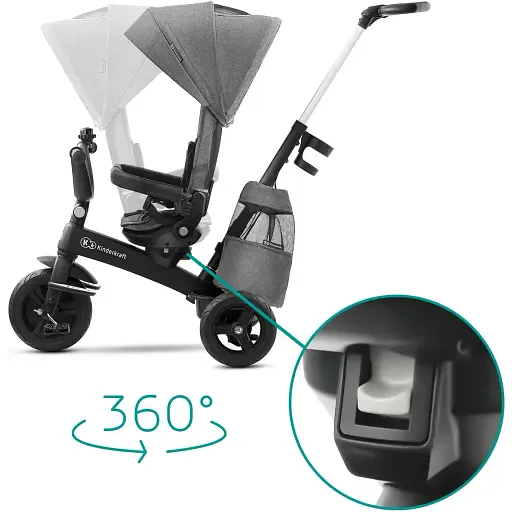 Трехколесный велосипед Kinderkraft Easytwist Platinum Grey (KKRETWIGRY0000) - фото 6