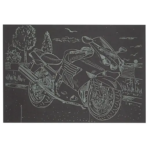 Гравюра А5 "Мотоцикл-1" ГрА5з-2 эконом вариант в пакете 21 х 14,8 см