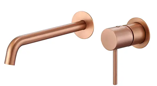 Смеситель для умывальника Imex Monza из стены PVD матовое розовое золото GLM039/ORC Теплый закат - фото 1