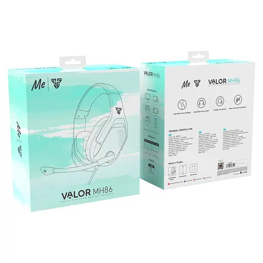 Игровые накладные наушники Fantech MH86 Valor X, 2х3.5мм, 2.2м, Ментоловый - фото 3