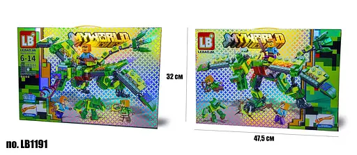 Конструктор Майнкрафт Зелений дракон, LB1191, 463+ деталей - фото 2