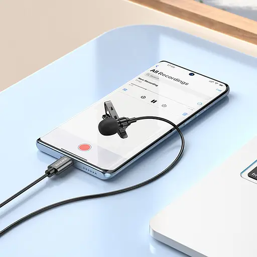 Микрофон петличный Borofone BFK11 Elegant lavalier Type-C 2m Black - фото 6