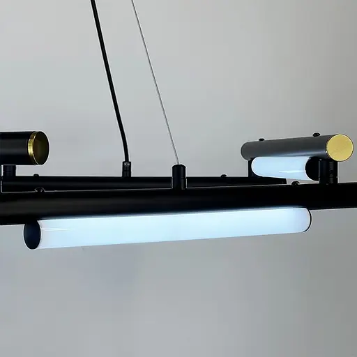 Унікальна підвісна люстра у чорному кільцевому корпусі Ø 78 см | Line F | Арт. MJ318-800 BK - фото 7