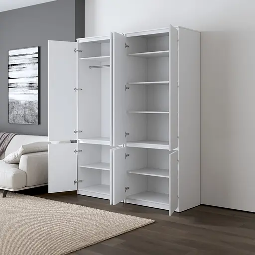 Шкаф для одежды Vays, со штангой и полками, комплект из 2 шкафов R10+R24 Бетон-Белые планки - фото 2