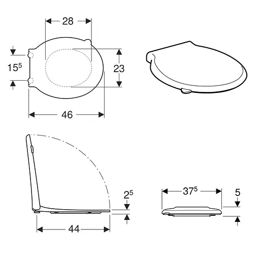 Сидение для унитаза Geberit Selnova 501.559.01.1 Duraplast, Белый - фото 2