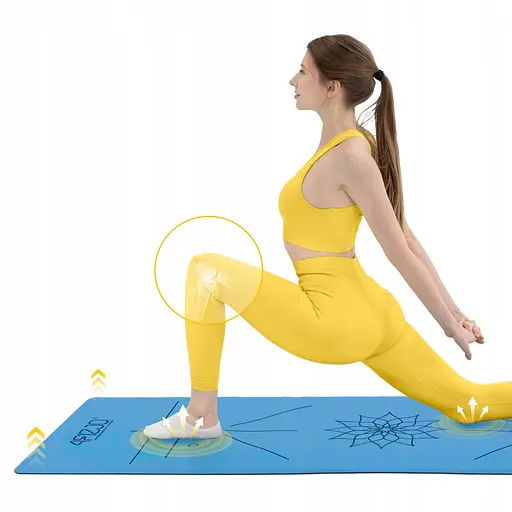 Коврик (мат) спортивный 4FIZJO PU 183 x 68 x 0.4 см для йоги и фитнеса 4FJ0588 Blue (P-5907739319555) - фото 13