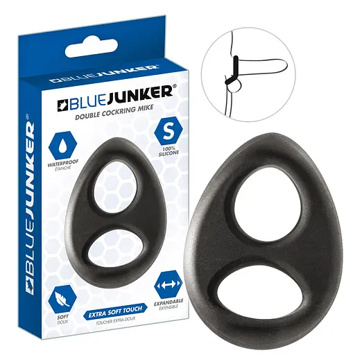 Эрекционное кольцо BlueJunker Double Cockring Mike 6.5 см черный - фото 2