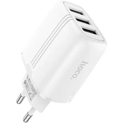 Зарядний пристрій 3 виходи Hoco N15 Amazing three-port charger 3USB 3.4A блок білий - фото 1