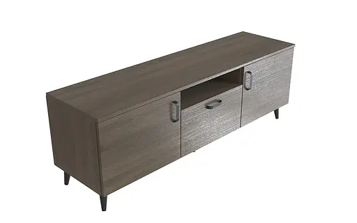 Тумба Лестер на конусних ніжках Ferrum-decor 48x139x38 Чорний метал ДСП Дуб Сонома Трюфель 16 мм (FRD-106805) - фото 3