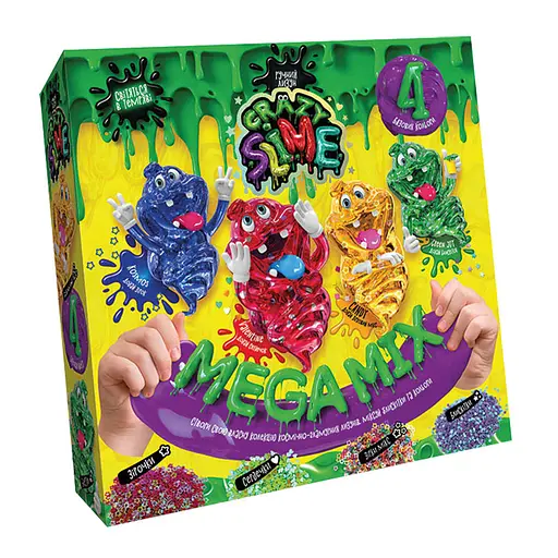 Детский набор для проведения опытов "Crazy Slime" Danko Toys SLM-03 4в1 укр SLM-03-01U - фото 1
