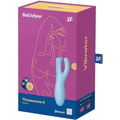 Кліторальний смарт вібратор Satisfyer Threesome 4 Blue - фото 4