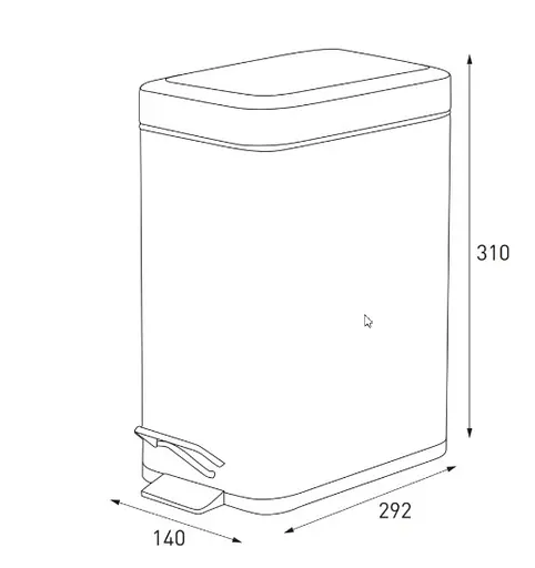 Мусорное ведро Zerix Sansa-TC0105 SS Color с плавным закрытием прямоугольное 5 л нержавейка (ZX5893)  - фото 4