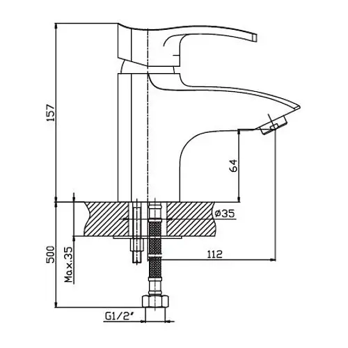 Змішувач для умивальника Haiba FOCUS 001 HB0108 - фото 2