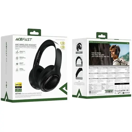 Беспроводные наушники Acefast H5 active noise cancelling wireless headset Black - фото 2