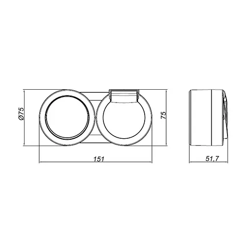 Розетка Ovivo Electric xOne з заземленням та кришкою + вимикач 1-й антрацит - фото 3