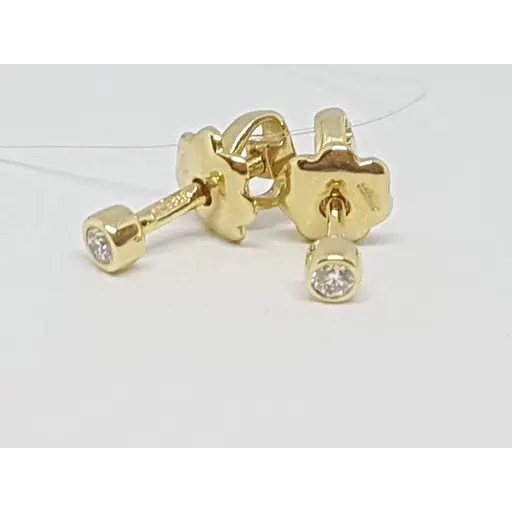 Золоті сережки-пуссети Qvaliz з діамантами. Артикул С00949 - фото 2