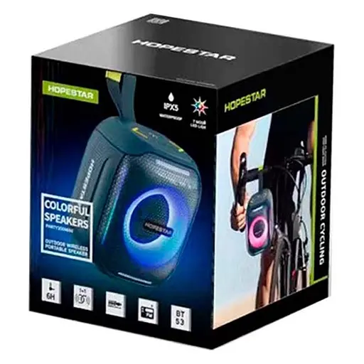 Компактна колонка Hopestar Party 300 Mini, 5W/TWS/IPX5/RGB/1800mAh, Orange - фото 5