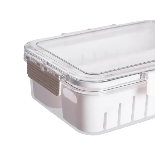 Контейнер для хранения пищевых продуктов Yiwu HP-27-11 пластиковый с двумя отсеками белый - фото 5