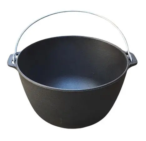 Чавунний казан глибокий Brizoll KT10-2 з кришкою сковородою для багаття туристичний 10 л - фото 3