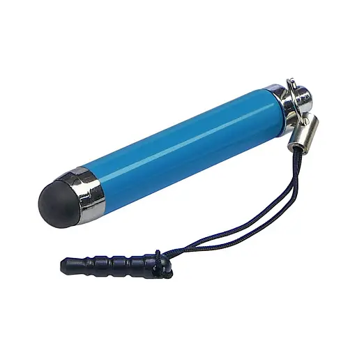 Стилус-брелок ємнісний, висувний, блакитний - фото 1