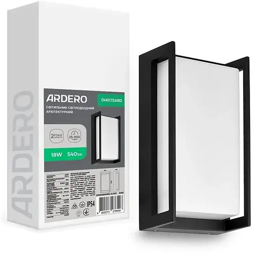 Архітектурний світлодіодний накладний світильник Ardero DH0172ARD POLAR 18Вт 3000K чорний - фото 1
