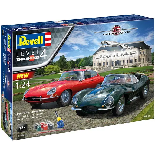 Збірна модель Revell До 100 річниці автомобілів Jaguar рівень 4, масштаб 1:24, 287 деталей (RVL-05667)