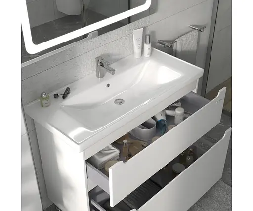 Тумба підлогова Sanwerk Ера 100 Білий з умивальником Сава (MV0000908) Білий - фото 4