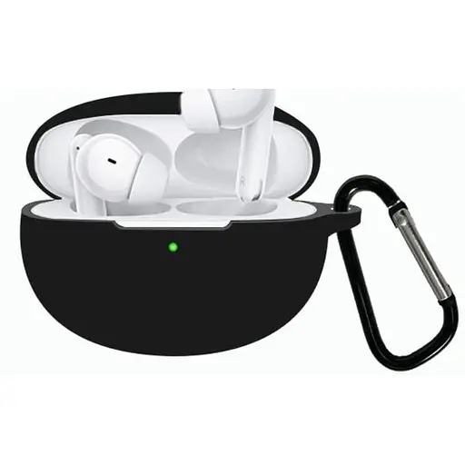 Чохол-накладка DK Silicone Candy Friendly з карабіном для Oppo Enco Free 2/2i (black)
