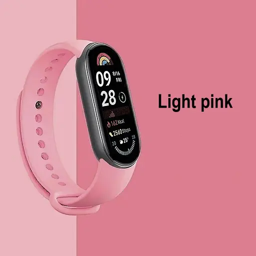 Ремешок для фитнес-браслета Lemfo для Xiaomi Mi Band 8 и 9 светло-розовый - фото 2