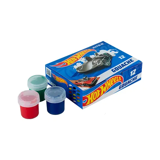 Гуашевые краски Kite Hot Wheels 12 цветов, 20 мл (HW23-063)