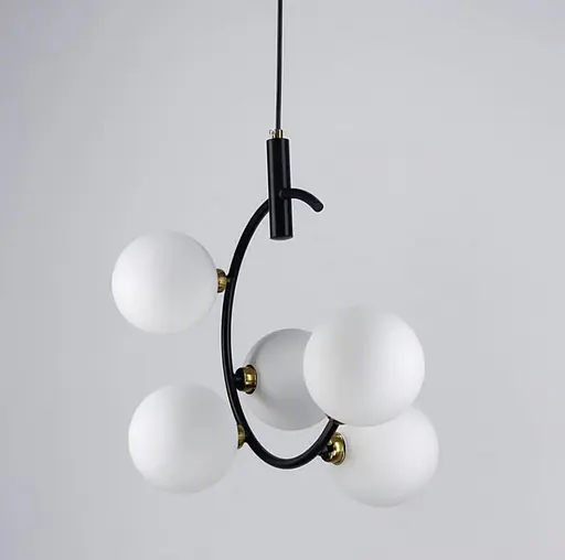 Світильник в корпусі чорного кольору на 5 мініатюрних білих плафонів Line.F H 07/5 - фото 3