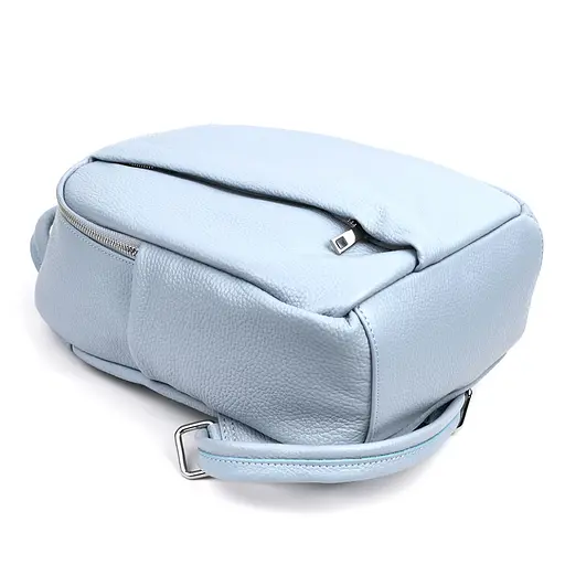 Кожаный женский рюкзак голубой VIRGINIA CONTI 23х30х10 см sum0028640 - фото 4