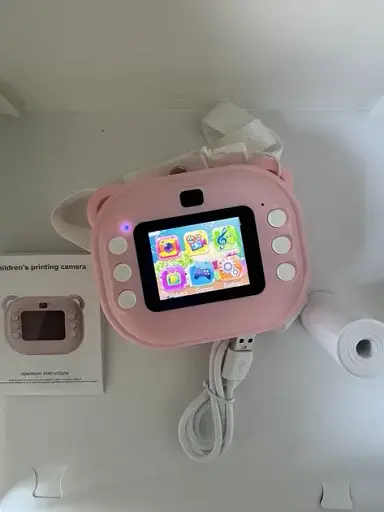 Детская цифровая фотокамера мгновенной печати с термопринтером ТОРА 12Мп ТFT экран / карта памяти Розовый - фото 4