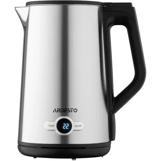 Ardesto Электрочайник EKL-X52E 1.7 л 2200 Вт двойные стенки LED дисплей 7 темп. режимы Strix контроль нержавеющая сталь