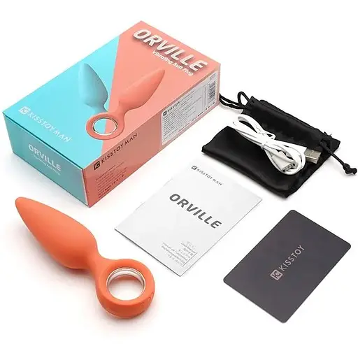 Анальна вібропробка KisToy Orville Orange - фото 9