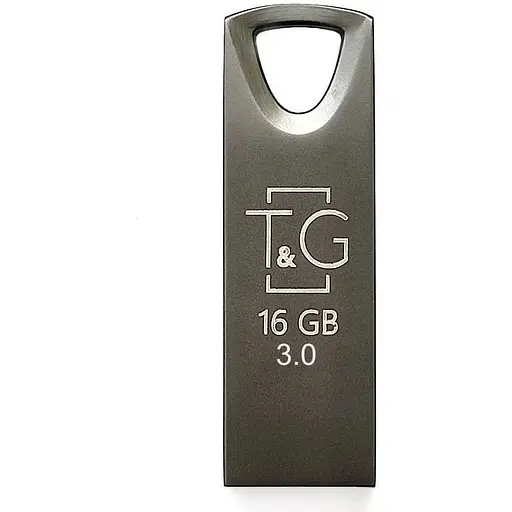 Флеш накопитель USB 16Gb T&G Metal TG117 Grey USB 3.0 (TG117BK-16G3) - фото 1
