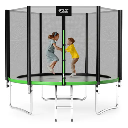 Батут с наружной сеткой 4FIZJO Classic 10FT 312 см Black/Green (P-5907739314130) - фото 1