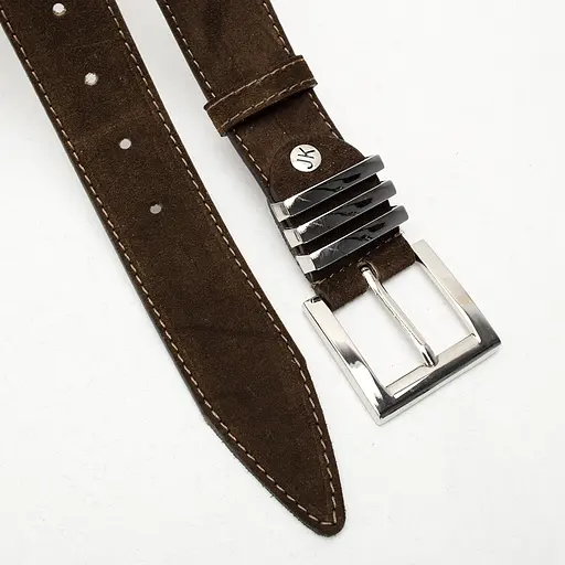 Ремінь жіночий замшевий JK-4066 коричневий зі сріблястою пряжкою (120 см) - фото 4