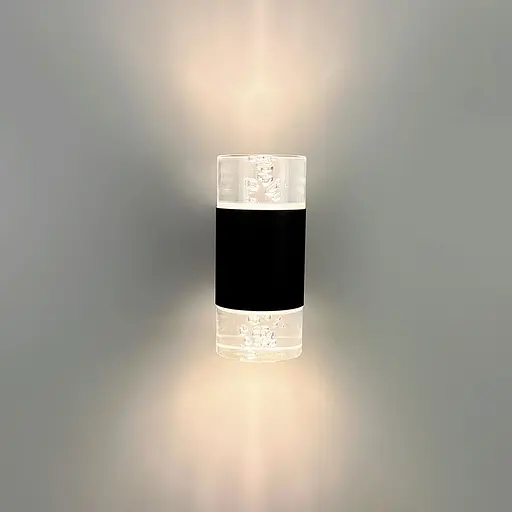 Фасадний чорний світильник з ефектом крапель 17х8 см | Line F | Арт. 8702 10W 3000K IP54 ВК - фото 1