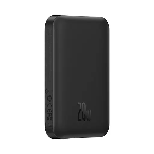 Магнітний портативний павербанк із бездротовою зарядкою Baseus Magnetic 20 W 6000 mAh для iPhone чорний - фото 4