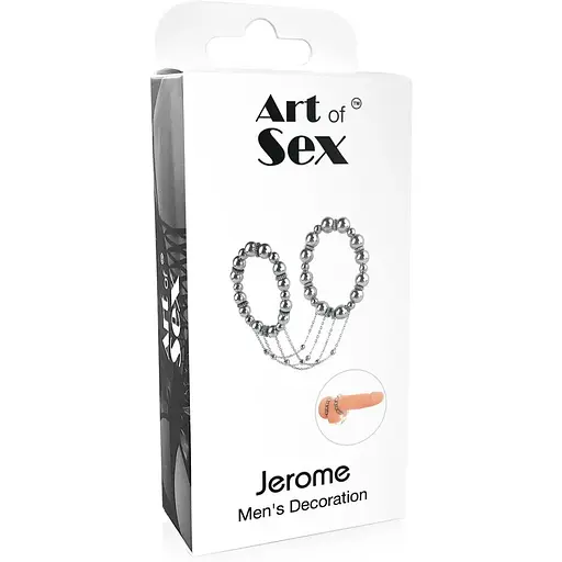 Сексуальное украшение на пенис и мошонку Art of Sex - Jerome, Серебро - фото 5