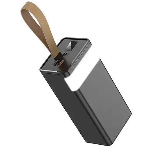 Портативное зарядное устройство Power Bank WUW Y108 30000 mAh LED фонарь Черный - фото 1