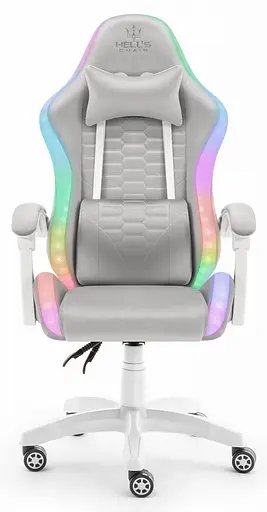 Компьютерное кресло Hell's HC-1000 Grey LED (тканина) - фото 1