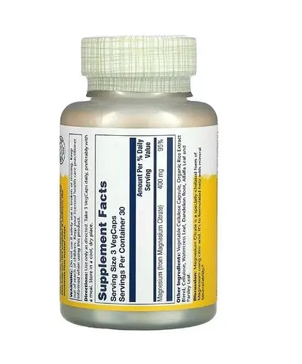 Цитрат магнія у капсулах №180 Solaray Magnesium Citrate 400 mg - фото 4