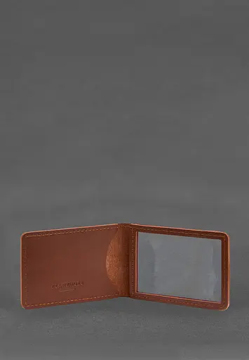 Кожаная обложка для удостоверения государственной государственной таможенной службы (ДМС) Светло-коричневая - фото 3