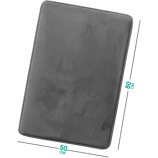 Антискользящий Мягкий коврик для ванной Aquarius с эффектом памяти 50 х 80 см Графит Гладкий - фото 2