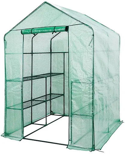 Парник складаний Neo Tools 195х143х143, 4 полиці, ПЕ плівка 135г, зелений - фото 1