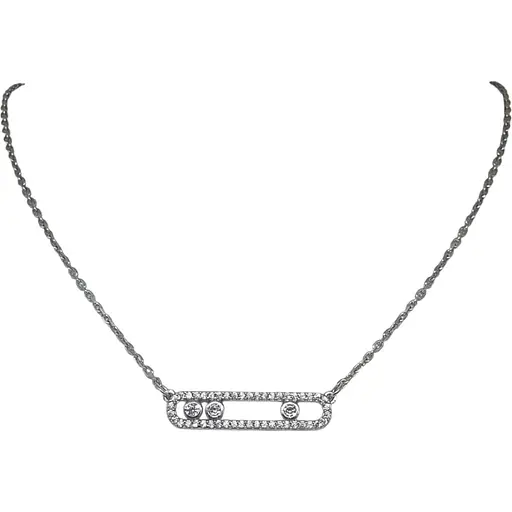 Срібне кольє Агні Массімо з фіанітами. 8110Р-CZ МАССИМО 40