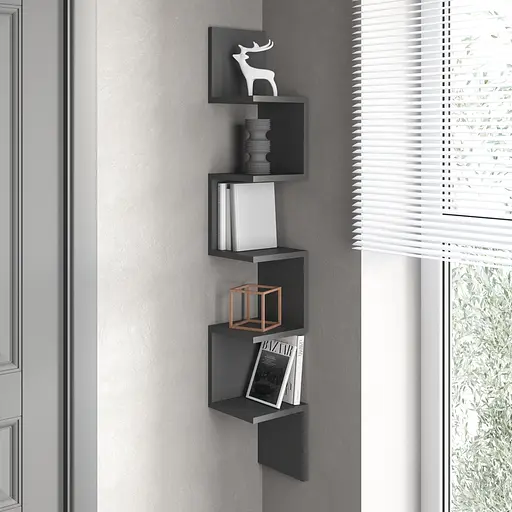 Полка настенная Vays M-9 угловая из 5 секций ЛДСП 20x20x128 см для дома офиса гостиной - фото 4